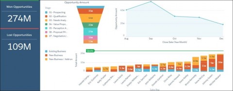 Business opportunity graph to measure performance, success and failure