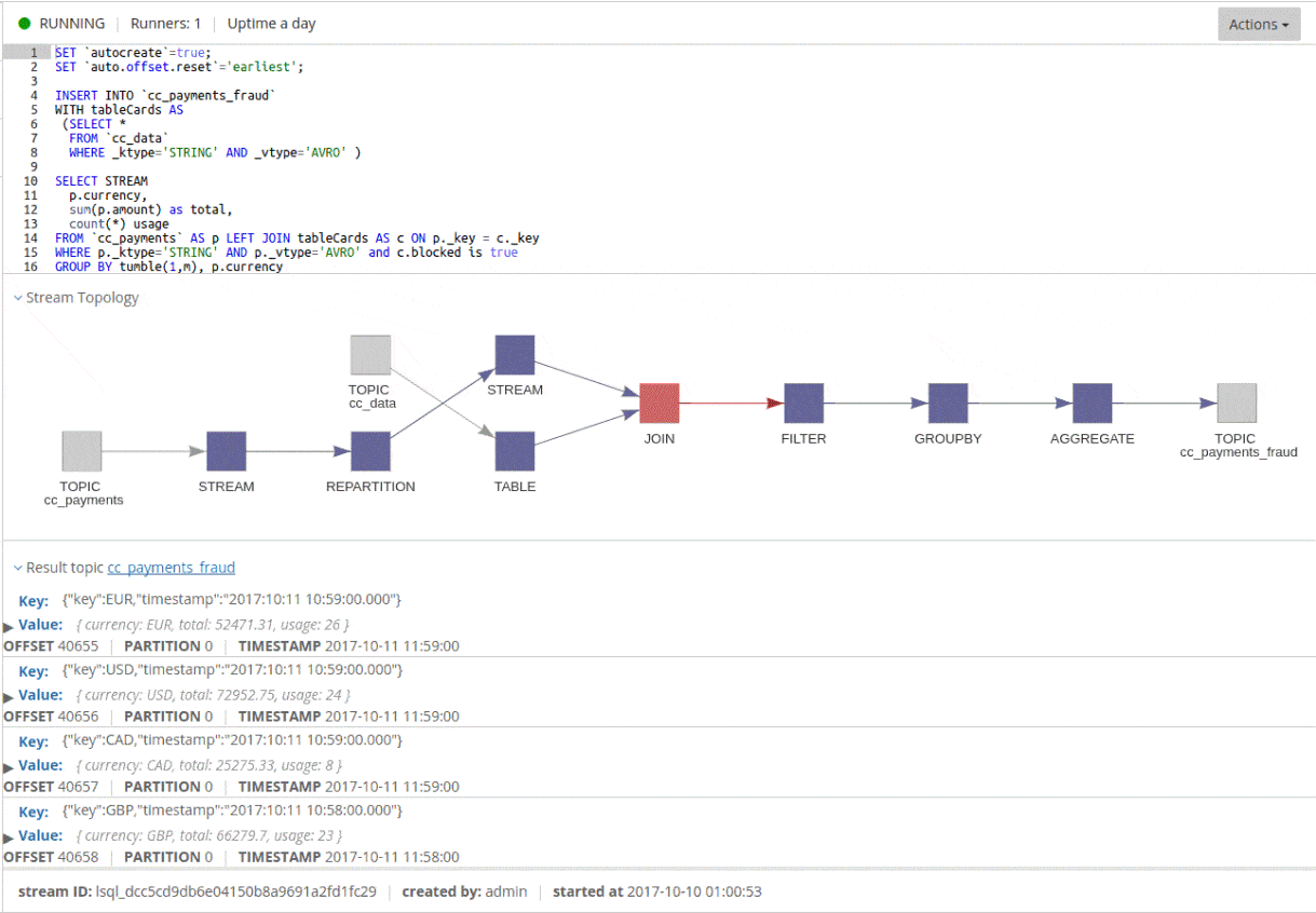 Create Stream in Kafka